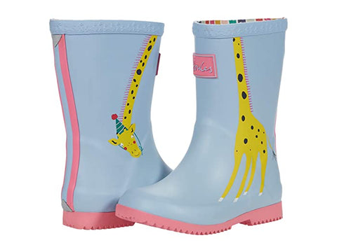 Joules Light Blue Giraffe Rain Boots