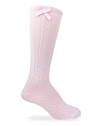 Jefferies Pointelle Bow Knee High, Pink